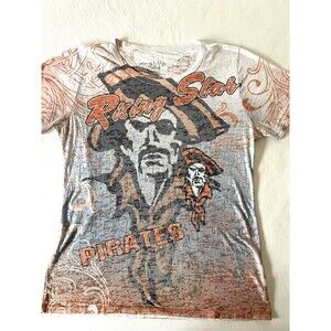 Rising Star Pirates Unisex Tee Shirt Sz L Sheer